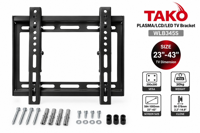TAKO WLB345S TV Wall Mount Fixed Bracket / 23"–42"