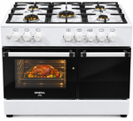General GE-7000-BL BRASS-WHD Freestanding Gas Cooker
