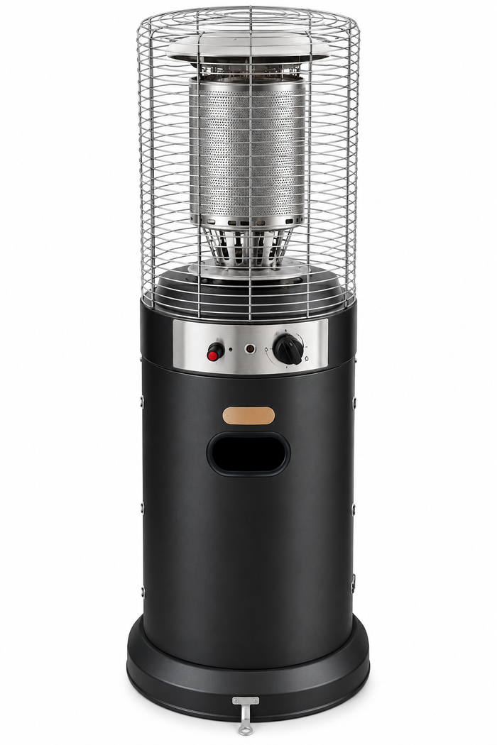 General Gas Heater / Freestanding Cylindrical Design / Black