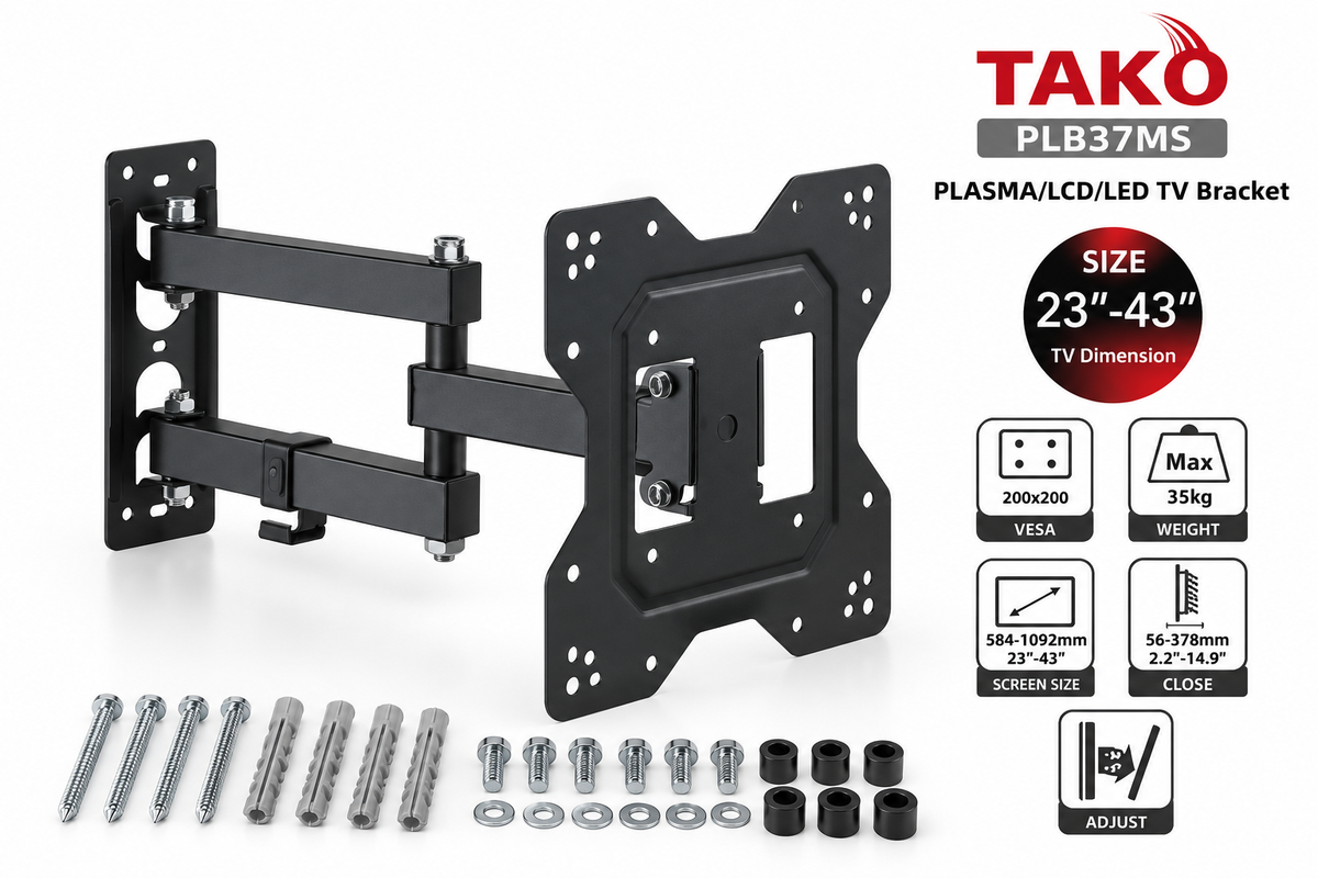 TAKO PLB37MS Full Motion TV Wall Mount / 23"–43"