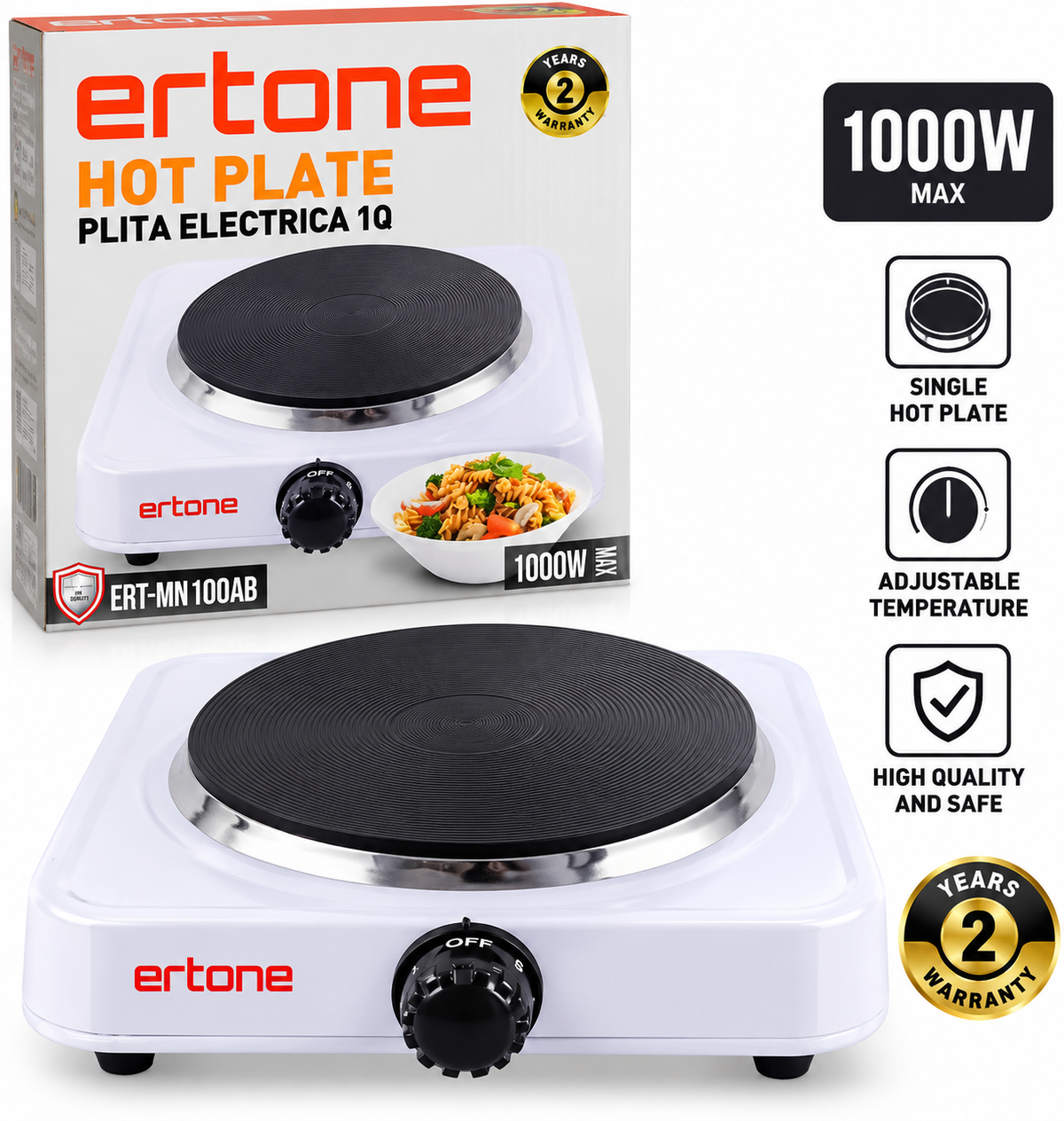 Ertone ERT-MN100AB Electric Hot Plate /1000W