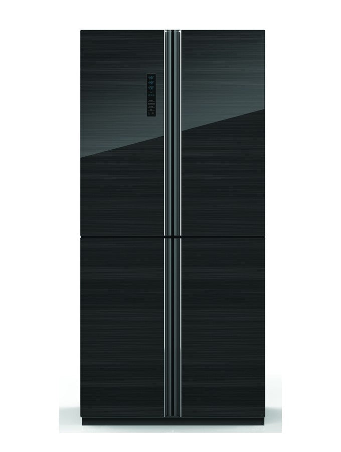 Campomatic Quatro 4 /Door Inverter Refrigerator / Black Glass / FR4083NBG
