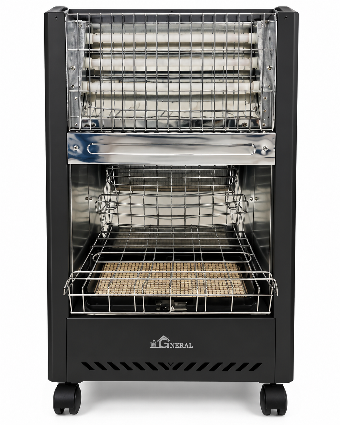 W. General Portable Electric Heater / Multi-Element Heating, Black