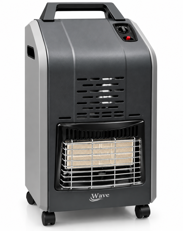 Wave Portable Gas Heater /Ceramic Heating Panel, Grey & Black