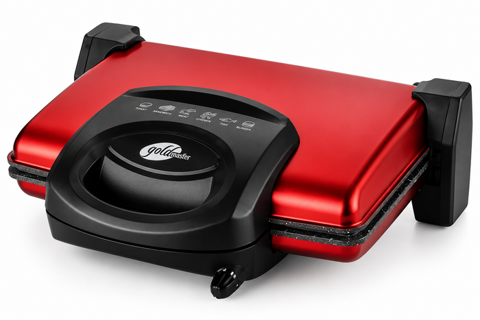 Goldmaster Gurmex GM-7440PK Sandwich Maker /1750W, Removable Granite Plates, Red & Black
