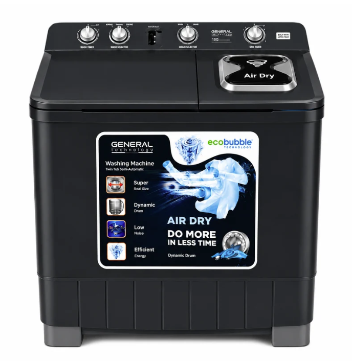 General Technology Double Washing Machine GTTT16B/B Black