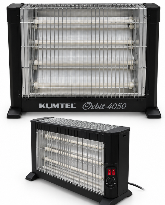 Kumtel Portable Electric Quartz Heater / Multi-Tube Heating, Black